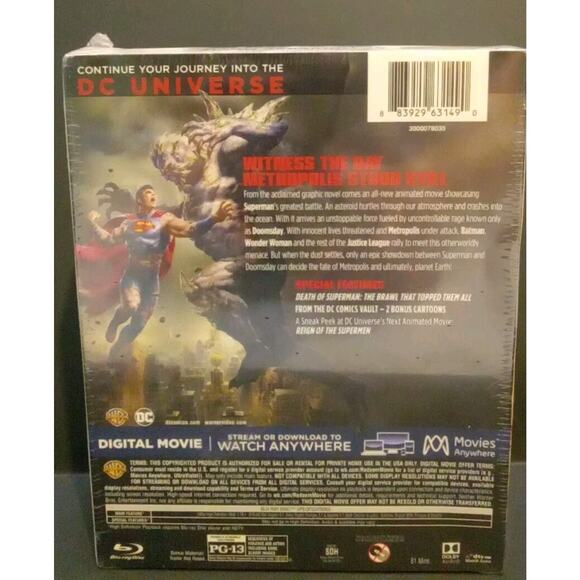 The Death of Superman Blu-ray/DVD 2018 With Figurine 06783 Of 50000 (Sealed) New - Picture 2 of 4